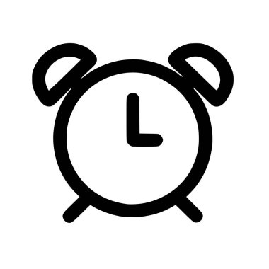 Klasik bir ikiz çan çalar saatinin basit ve temiz bir çizimi. Simge, web tasarımı, uygulamalar ve bilgi grafikleri için mükemmel, koyu siyah bir ana hata sahiptir..