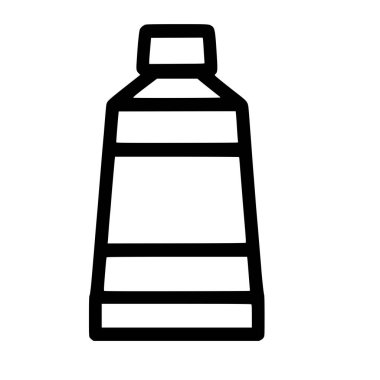 Minimalist bir vektör ikonu. İçinde kalın siyah bir konteynır çizgisi var. Bu basit grafik beyaz bir arkaplanda izole edilir ve krem, losyon ya da boya gibi ürünler için ambalajı temsil eder..