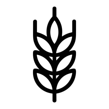 Minimalist bir buğday sapı ya da arpa dikeni ikonu. Bu basit sanat çizgisi tarımı, tahılı ve hasatı temsil ediyor. Logolar veya web tasarımı için vektör illüstrasyonu.