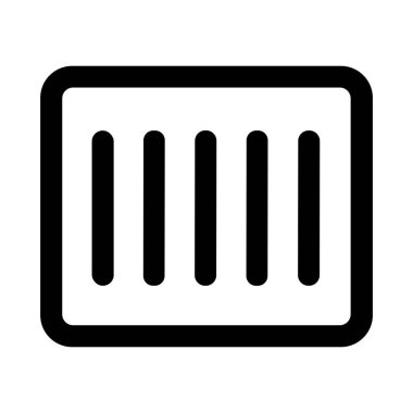 A simple black and white line icon depicting a grill grate or container symbol. This minimalist vector graphic is isolated on a white background, suitable for user interfaces or appliance controls.