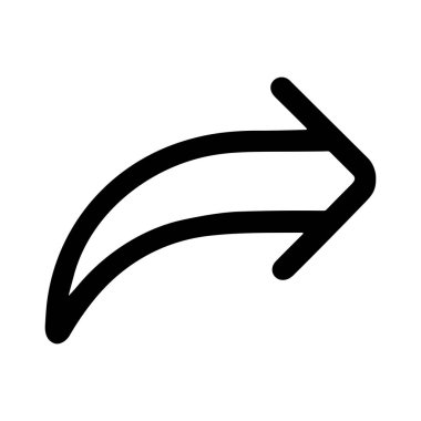 A minimalist line art icon of a curved arrow pointing to the right. This symbol is commonly used for share, forward, or next functions in web and app user interfaces.
