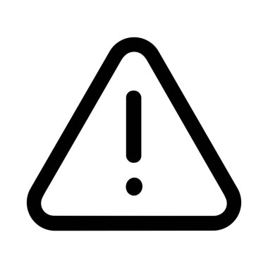 A simple, minimalist black outline icon of a warning triangle with an exclamation point inside. Represents a hazard, risk, error, or important notice. Isolated vector graphic.