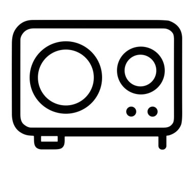 A simple and clean vector graphic representing a dual burner electric cooktop. This minimalist icon is perfect for cooking, kitchen appliance, or food related themes.