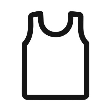 Kolsuz atlet ya da kolsuz bluzun minimalist siyah bir tasviri. Bu basit vektör grafiği giysi, moda veya giysi simgeleri için mükemmeldir..