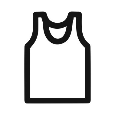 Kolsuz bir giysiyi temsil eden temiz ve modern bir taslak ikonu, atlet ya da yelek gibi. Bu minimalist grafik moda, giysi veya yaz temalı tasarımlar için mükemmeldir..