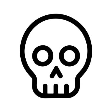 İnsan kafatasının minimalist bir taslak simgesi. Bu vektör grafik, ölüm, zehir, uyarı, Cadılar Bayramı ve ölümlülük gibi kavramları temsil ediyor. Temiz ve basit tasarım.