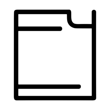 Kağıt bir belgenin minimalist siyah taslak simgesi ya da köpek kulağı köşeli bir dosya. Bir kullanıcı arayüzünde veri, bilgi veya yeni bir sayfa için bir sembol.