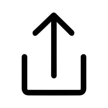 Veri ihraç etmek, dosya göndermek veya içeriği çevrimiçi olarak paylaşmak için sıklıkla kullanıcı arayüzlerinde kullanılan bir minimalist gönderme veya paylaşma sembolü. Web ve uygulama tasarımı için temiz bir vektör grafiği.