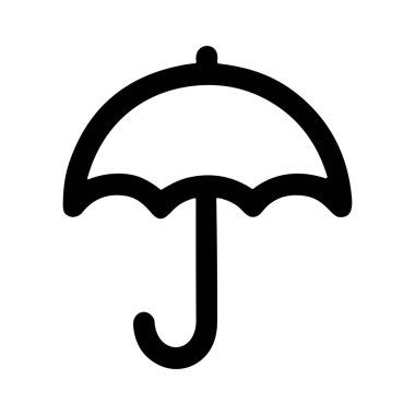 Açık bir şemsiyenin minimalist siyah ana hatlı simgesi. Bu basit ve temiz vektör grafiği yağmuru, fırtınayı ve havayı temsil ediyor. Kullanıcı arayüzleri, web siteleri ve uygulamalarda resim veya sembol olarak kullanmak için ideal.