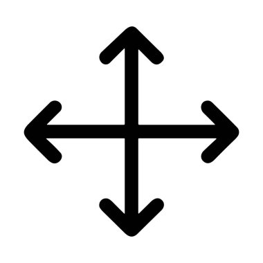 Kullanıcı arayüzlerinde hareket veya sürükleme imleci olarak kullanılan tüm ana yönleri gösteren siyah dört başlı bir ok sembolü.