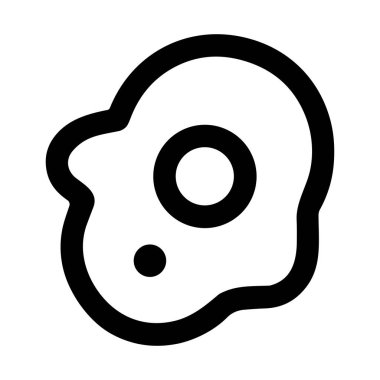 Saf yumurta sarısı ve düzensiz yumurta akı şeklindeki minimalist bir siyah çizgi sanat simgesi. Bu basit grafik yemek, kahvaltı ve yemek temaları için mükemmeldir..