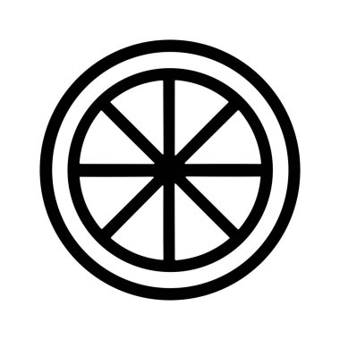 Dharmachakra ya da Dharma Çarkı 'nın basit bir siyah çizgi simgesi. Bu sekiz tekerlek Budizm 'de Asil Sekizinci Yol' u temsil eden önemli bir semboldür..