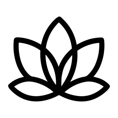 Nilüfer çiçeğinin basit ve zarif siyah ana hatlı simgesi. Bu minimalist sembol saflığı, maneviyatı ve refahı temsil ediyor. Yoga, spa, meditasyon logoları ve markalaşma için mükemmel..