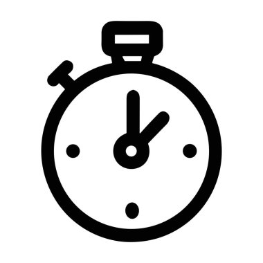 Bir zamanlayıcının veya kronometrenin minimalist çizgi sanat simgesi. Bu vektör grafiği, kullanıcı arayüzleri, uygulamaları ve web sitelerinin zaman, hız ve son teslim tarihlerini göstermesi için mükemmeldir.
