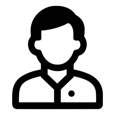 Bir minimalist vektör ikonu, meçhul bir insanı göğüsten yukarıya doğru gösteriyor. Bu basit siyah çizgi grafiği beyaz arkaplan üzerinde bir kullanıcı profili, avatar veya iletişim sembolü için uygundur.