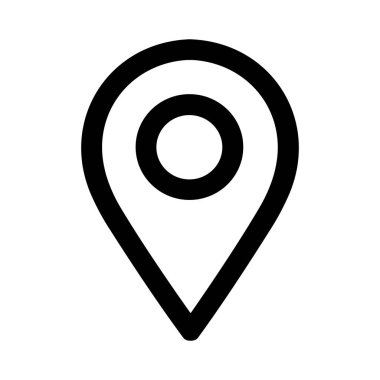 Bir harita iğnesinin temiz ve modern vektör grafiği. Bu evrensel sembol bir harita veya GPS sisteminde belirli bir konumu, hedefi veya ilgi noktasını temsil eder..