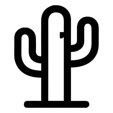 Saguaro kaktüsünün temiz ve basit bir vektör çizimi. Bu modern, minimalist simge çöller, doğa, Meksika veya batı temalarıyla ilgili tasarımlar için mükemmeldir..