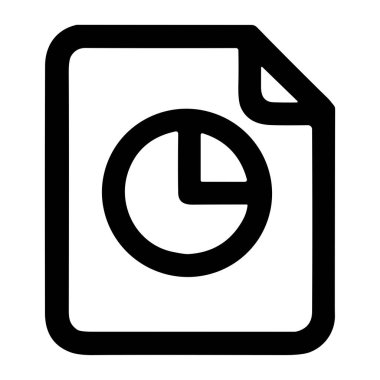 Pasta grafiği içeren katlanmış köşeli bir belgenin yer aldığı minimalist bir simge. Verileri, analizleri, istatistikleri ve iş raporlarını temsil eder. Beyaz bir arkaplanda izole edilmiş.