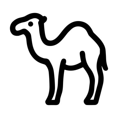 Dromedary devenin basit ve temiz bir çizimi. Bu minimalist simge beyaz bir arkaplan üzerinde izole edilmiştir, logolar, semboller veya web tasarımı için mükemmeldir.