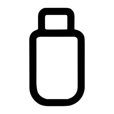 USB USB belleğin temiz ve basit bir vektör grafiği. Bu kalın taslak simgesi kullanıcı arayüzleri, web siteleri ve teknoloji ve veri depolama ile ilgili sunumlar için idealdir.