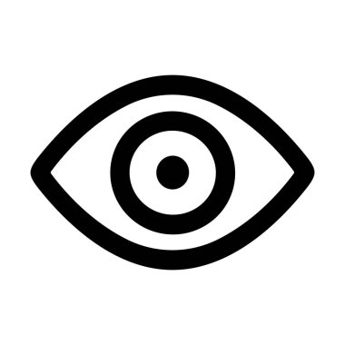 Bir insan gözünün minimalist ve modern siyah çizgi sanat simgesi. Bu basit vektör grafiği görme, görme, gözlem ve farkındalık gibi kavramları temsil eder..