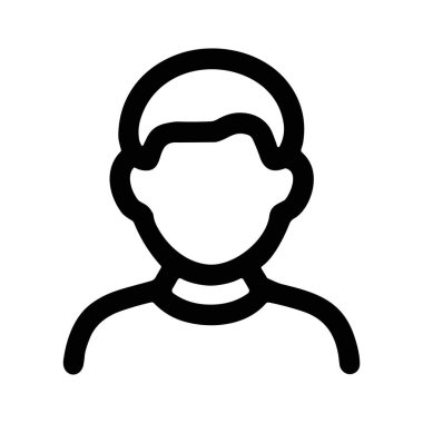 Genel bir insan figürünü temsil eden minimalist ve modern bir vektör grafiği. Bu kullanıcı simgesi beyaz arkaplan üzerindeki web siteleri, uygulamalar ve iletişim bilgileri için mükemmeldir.