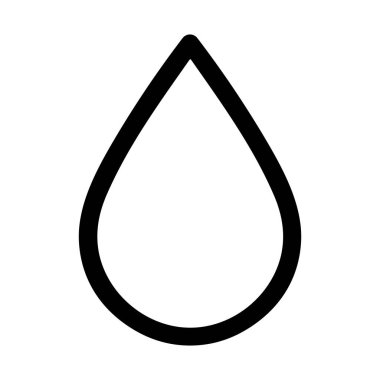 Su damlası ya da gözyaşı damlası şeklinin temiz ve minimalist bir çizgisi. Bu çok yönlü vektör grafiği sıvı, yağmur, nem, saflık veya üzüntü için bir sembol olarak kullanılabilir..
