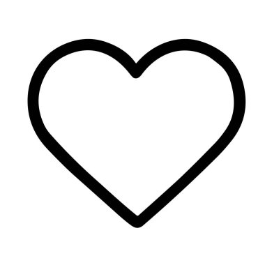 Kalp sembolünün minimalist bir temsili. Bu temiz ve basit siyah taslak aşkı, sevgiyi ve sevgililer gününü temsil ediyor. Web ve grafik tasarımı için mükemmel.