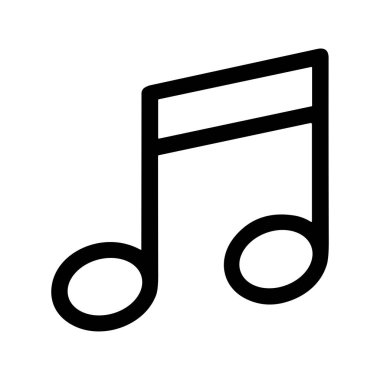 Müzik, melodi, ses ve ritmi temsil eden, ışınlanmış sekizinci notanın basit ve temiz bir çizgi sanat simgesi. Bu izole vektör grafiği ağ ve uygulama tasarımı için mükemmeldir.