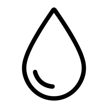 Su damlası ya da gözyaşı damlasının temiz ve basit siyah bir tasviri. Bu minimalist simge küçük bir vurgulama özelliğine sahiptir ve web ve grafik tasarımı için mükemmeldir.