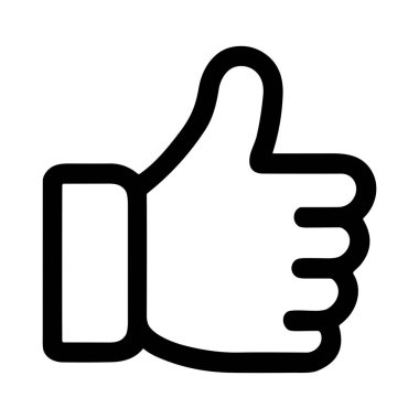 Bir elin minimalist çizgisi sanat simgesi baş parmak işareti yapıyor. Bu basit siyah ana hat sembolü onay, anlaşma ve sosyal ağlardaki benzer düğmeyi temsil ediyor..