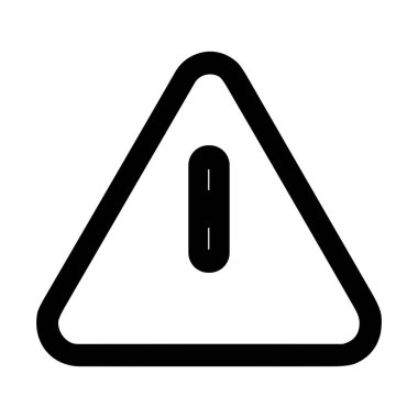 Bir uyarı üçgeninin ünlem işaretli basit bir siyah çizgi sanat simgesi. Bu evrensel sembol tehlike, dikkat, hata ya da önemli bir uyarıyı temsil eder..