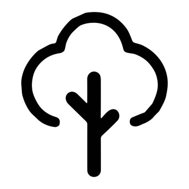 Pamuk bitkisini temsil eden minimalist siyah beyaz bir ikon. Bu basit vektör grafiği, logolar, web siteleri veya uygulama tasarımı için uygun bir gövde üzerindeki pamuk yığınının kalın bir taslağını içerir..