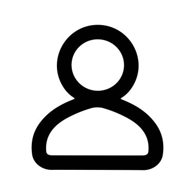 Bir kişiyi ya da kullanıcıyı temsil eden minimalist bir siyah taslak simgesi. Bu genel avatar sembolü beyaz arkaplanda izole edilmiş kullanıcı arayüzü tasarımı, web siteleri ve uygulamalar için mükemmeldir..