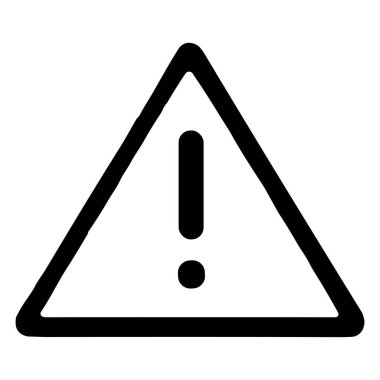 Uyarı işaretinin basit bir siyah çizgi simgesi. Sembolde dikkat, alarm ya da tehlikeyi temsil eden kalın bir ünlem işareti olan bir üçgen var. Beyaz bir arkaplanda izole edilmiş.