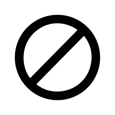 Evrensel yasaklama sembolünün temiz ve basit bir temsili. Bu simge inkar, kısıtlama, yasak eylemler ve genel olumsuz kavramları temsil eder.