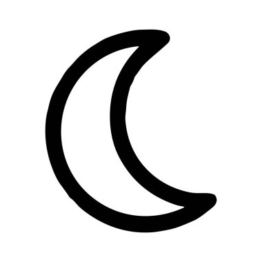 Ağda yapan ya da azalan hilal şeklindeki minimalist el çizimi bir simge. Basit siyah çizgi sanatı temiz beyaz bir arkaplanda izole edilir, ağ ya da baskı için mükemmeldir..