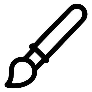 Boya fırçasının minimalist siyah dış görünüş simgesi. Bu basit vektör grafiği yaratıcılığı, sanatı, resmi ve tasarımı temsil eder. Kullanıcı arayüzleri ve yaratıcı logolar için mükemmel.