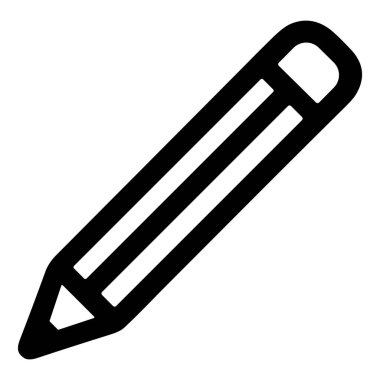 Kalemin minimalist çizgisi çizimi. Bu grafik sembol yaratıcılık, eğitim, ofis çalışması ve düzenleme veya yazma eylemini temsil etmektedir..