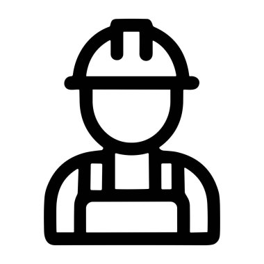 Bu basit vektör grafiği bir insanın güvenlik donanımı içinde olduğunu gösteriyor. İnşaat, mühendislik, inşaat projeleri ve sanayi çalışmaları için ideal bir sembol..