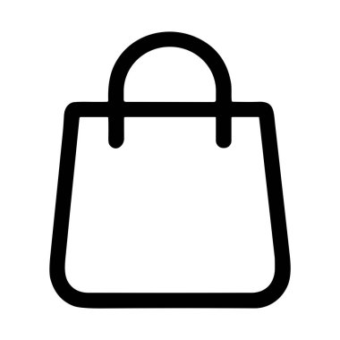 Alışveriş çantasının minimalist bir taslak simgesi. Bu basit ve temiz vektör grafiği web tasarımı, e-ticaret web siteleri ve mobil uygulamalar için mükemmeldir..