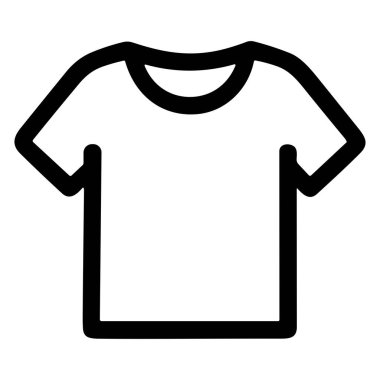 Bir tişörtün minimalist ve modern vektör grafiği. Bu basit çizgi sanat simgesi web tasarımı, uygulamalar, moda veya giyim ile ilgili kavramlar için mükemmeldir..