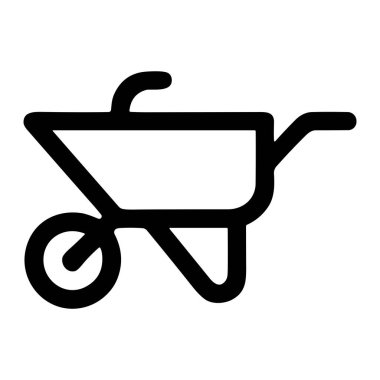 Bir el arabasının temiz ve basit bir vektör simgesi. Bu minimalist çizgi sanat grafiği bahçıvanlık, peyzaj, inşaat ve tarım temaları için mükemmeldir. Beyaz bir arkaplanda izole edilmiş.