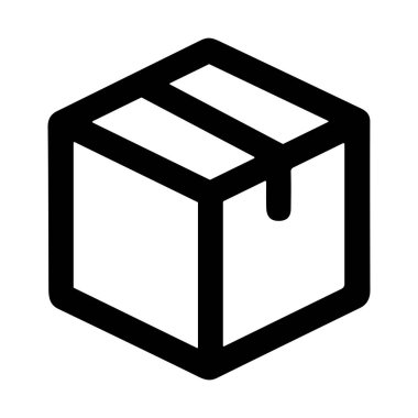 Kapalı bir paket veya paketin temiz ve basit bir vektör grafiği. Bu minimalist simge lojistik, e-ticaret ve dağıtım hizmeti uygulamaları için mükemmeldir..