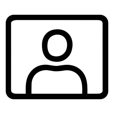 Kullanıcı profili, hesabı ya da iletişim bilgilerini temsil eden genel bir insan figürünü gösteren minimalist siyah çizgi simgesi. Beyaz bir arkaplanda izole edilmiş.