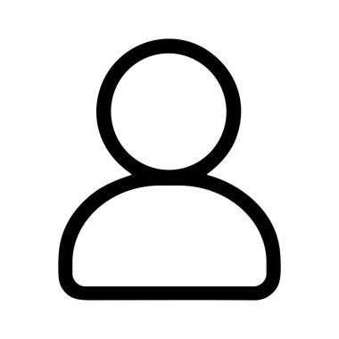 Sıradan bir insanın basit ve modern siyah çizgi simgesi. Bu minimalist resim grafiği beyaz bir arkaplanda izole edilmiş web ve uygulama arayüzlerinde bir kullanıcı, hesap veya profili için mükemmeldir..
