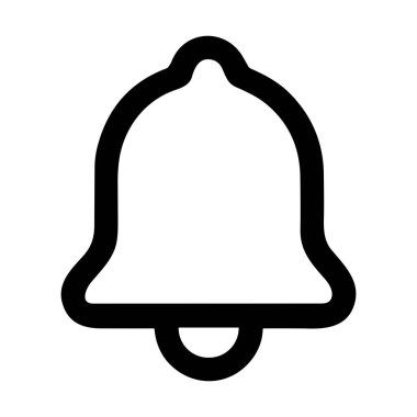 Bir uyarı çanı sembolünün minimalist siyah çizgisi. Bu vektör grafiği ağ ve mobil uygulamalar için uyarı, anımsatıcı ve abonelik güncellemelerini temsil eder.