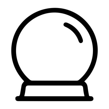 Kristal kürenin minimalist bir sanat simgesi. Bu basit siyah beyaz grafik sihri, falcılığı, kehaneti ve kehaneti temsil ediyor..