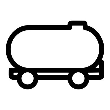 Bir tanker aracının minimalist vektör grafiği. Bu basit taslak simge yakıt, petrol, gaz veya demiryolu veya demiryolu ile diğer toplu sıvıların taşınmasını temsil etmektedir..