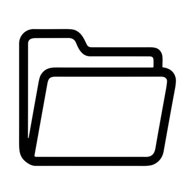 Bir dosya klasörünün temiz ve minimalist satır simgesi. Bu basit grafik kullanıcı arayüzleri, web siteleri ve belgeleri, verileri ve organizasyonu temsil eden sunumlar için mükemmeldir..